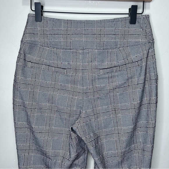 Joie Black White Plaid Slim Fit Crop Trousers Dress Pants Academia Preppy - Picture 5 of 10